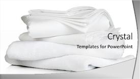  Presentation with white sheet - Beautiful presentation theme featuring stack of clean bedding sheets backdrop and a white colored foreground