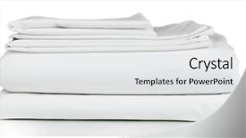  Presentation with white sheet - Audience pleasing PPT theme consisting of stack of clean bedding sheets backdrop and a white colored foreground