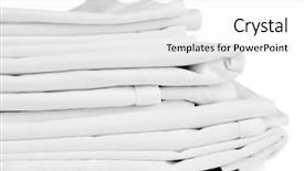  Presentation with white sheet - Slide deck with stack of clean bedding sheets background and a white colored foreground