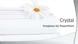  Presentation with dirty sheets - Presentation theme consisting of stack of clean bedding sheets background and a white colored foreground