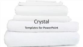  Presentation with clean up - Beautiful PPT theme featuring stack of clean bedding sheets backdrop and a white colored foreground