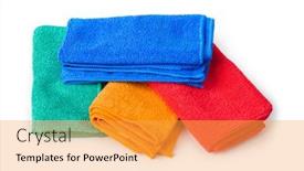  Presentation with stack - Colorful theme enhanced with stack-of-cleaning-rags backdrop and a yellow colored foreground