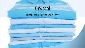  Presentation with stack - Cool new slide set with stack of clothes on white backdrop and a light blue colored foreground