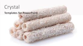  Presentation with wafer - Amazing theme having stack-of-coconut-wafer-rolls backdrop and a white colored foreground