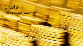  Presentation with stack - Cool new presentation with stack of coins - shallow depth backdrop and a  colored foreground