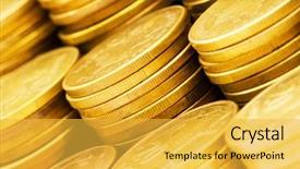  Presentation with stack - Amazing presentation theme having stack of coins - shallow depth backdrop and a  colored foreground