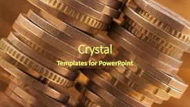  Presentation with abstract stack of carton - Theme enhanced with stack of coins macro shot background and a  colored foreground