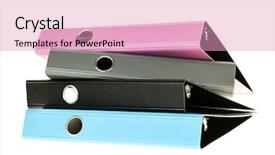  Presentation with binder - Presentation design consisting of stack of colorful binders isolated background and a lemonade colored foreground