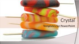  Presentation with ice cream - Slide deck having stack of colorful ice cream background and a gold colored foreground