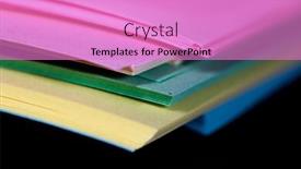  Presentation with stack - Audience pleasing presentation theme consisting of stack-of-colorful-papers backdrop and a lilac colored foreground