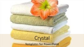  Presentation with colorful flower - Audience pleasing slides consisting of stack of colorful towels backdrop and a yellow colored foreground