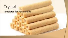  Presentation with wafer - Cool new presentation with stack-of-creamy-wafer-rolls backdrop and a blonde colored foreground
