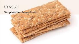  Presentation with sunflower - Audience pleasing presentation theme consisting of stack-of-crispbread-with-sesame backdrop and a lemonade colored foreground