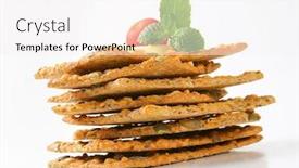  Presentation with cereal - Beautiful slide deck featuring stack of crispy cereal slices with seeds and tomato backdrop and a white colored foreground