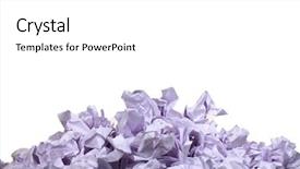  Presentation with stack - Slide deck having stack of crumpled paper balls background and a white colored foreground