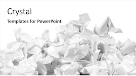  Presentation with stack - PPT theme having stack of crumpled paper balls background and a white colored foreground