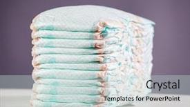  Presentation with diaper - PPT theme having stack of diapers studio shot background and a lemonade colored foreground