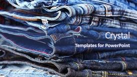  Presentation with jeans - Cool new theme with stack of different jeans - detail backdrop and a ocean colored foreground