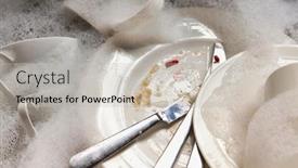  Presentation with stack - Slide deck enhanced with stack-of-dirty-dishes background and a light gray colored foreground