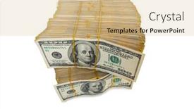  Presentation with stack - Amazing slides having stack-of-dollars-in-business backdrop and a lemonade colored foreground