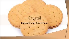  Presentation with biscuit - PPT theme featuring stack-of-double-round-biscuit background and a yellow colored foreground