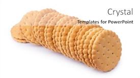  Presentation with biscuit - Slide deck enhanced with stack-of-double-round-biscuit background and a white colored foreground