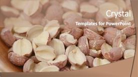  Presentation with soybean seed soy field seeding - Presentation theme having stack of dried lotus seed background and a coral colored foreground
