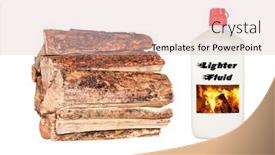  Presentation with dry - Audience pleasing slide set consisting of stack-of-dry-fresh-firewood backdrop and a lemonade colored foreground