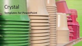  Presentation with flower pots - PPT theme consisting of stack of empty clay flower background and a lemonade colored foreground