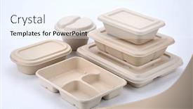  Presentation with fast food - PPT layouts consisting of stack-of-fast-food-boxes background and a cool aqua colored foreground