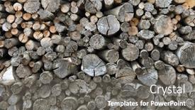  Presentation with stack - Slide set with stack-of-firewood-close-up background and a  colored foreground