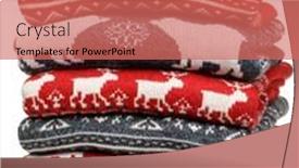  Presentation with white christmas - Slide deck enhanced with stack-of-folded-knitted-christmas background and a coral colored foreground