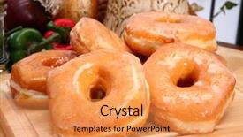  Presentation with restaurant kitchen - Cool new presentation theme with stack-of-fresh-baked-glazed backdrop and a gold colored foreground