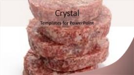  Presentation with burgers - Presentation having stack of fresh raw beef burgers background and a lemonade colored foreground