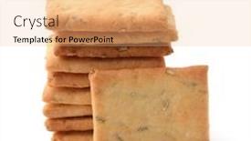  Presentation with garlic - Beautiful presentation design featuring stack of garlic rosemary and sea salt crackers isolated on white backdrop and a coral colored foreground