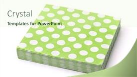  Presentation with napkins - PPT layouts having stack-of-green-dotted-paper background and a soft green colored foreground
