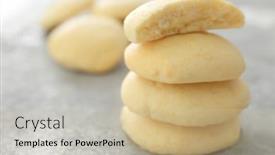  Presentation with flavor - PPT theme featuring stack of homemade cookies with lemon flavor on table background and a soft green colored foreground