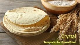  Presentation with whole wheat flour - Colorful PPT layouts enhanced with stack of homemade whole wheat backdrop and a tawny brown colored foreground