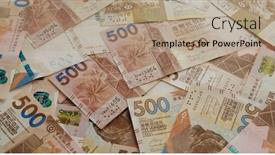  Presentation with hong kong - Presentation having stack-of-hong-kong-five background and a coral colored foreground