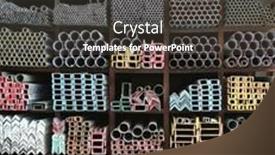  Presentation with iron - Presentation having stack-of-iron-pipes background and a dark gray colored foreground