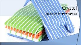  Presentation with kitchen towel - PPT theme enhanced with stack of kitchen towel background and a light blue colored foreground