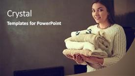  Presentation with knitted clothes - Slide set having stack-of-knitted-clothes background and a dark gray colored foreground