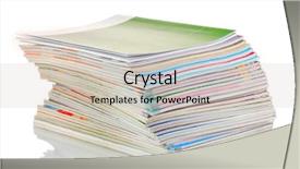  Presentation with magazines - PPT layouts having stack of magazines isolated on white background and a soft green colored foreground