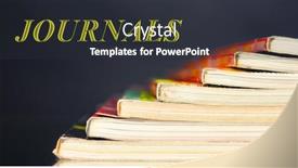  Presentation with magazines - Slide deck consisting of stack of magazines on gray background background and a dark gray colored foreground