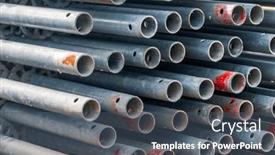  Presentation with pipes - Slides enhanced with stack-of-metal-pipes-use and a ocean colored foreground