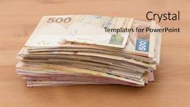  Presentation with abstract stack of carton - Beautiful PPT layouts featuring stack of money banknote backdrop and a lemonade colored foreground