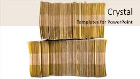  Presentation with stack - Colorful slides enhanced with stack of money isolated backdrop and a  colored foreground