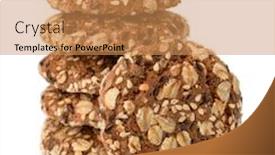  Presentation with cookies - Presentation with stack-of-multigrain-cookies background and a coral colored foreground