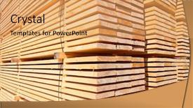  Presentation with lumber - Colorful PPT theme enhanced with stack of new wooden studs backdrop and a yellow colored foreground