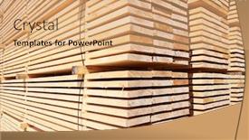  Presentation with lumber - Audience pleasing slide set consisting of stack of new wooden studs at the lumber yard backdrop and a coral colored foreground